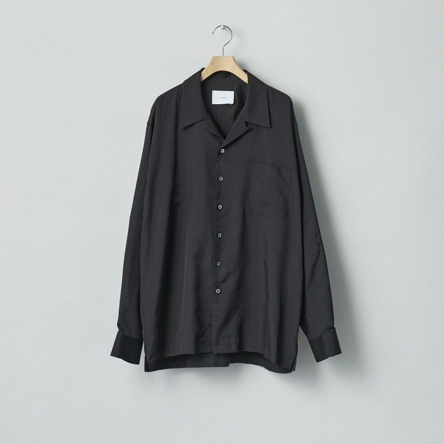 【残り一点】Silk Cupro Twill Open Collar Shirt