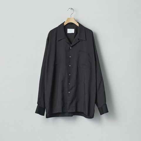【残り一点】Silk Cupro Twill Open Collar Shirt