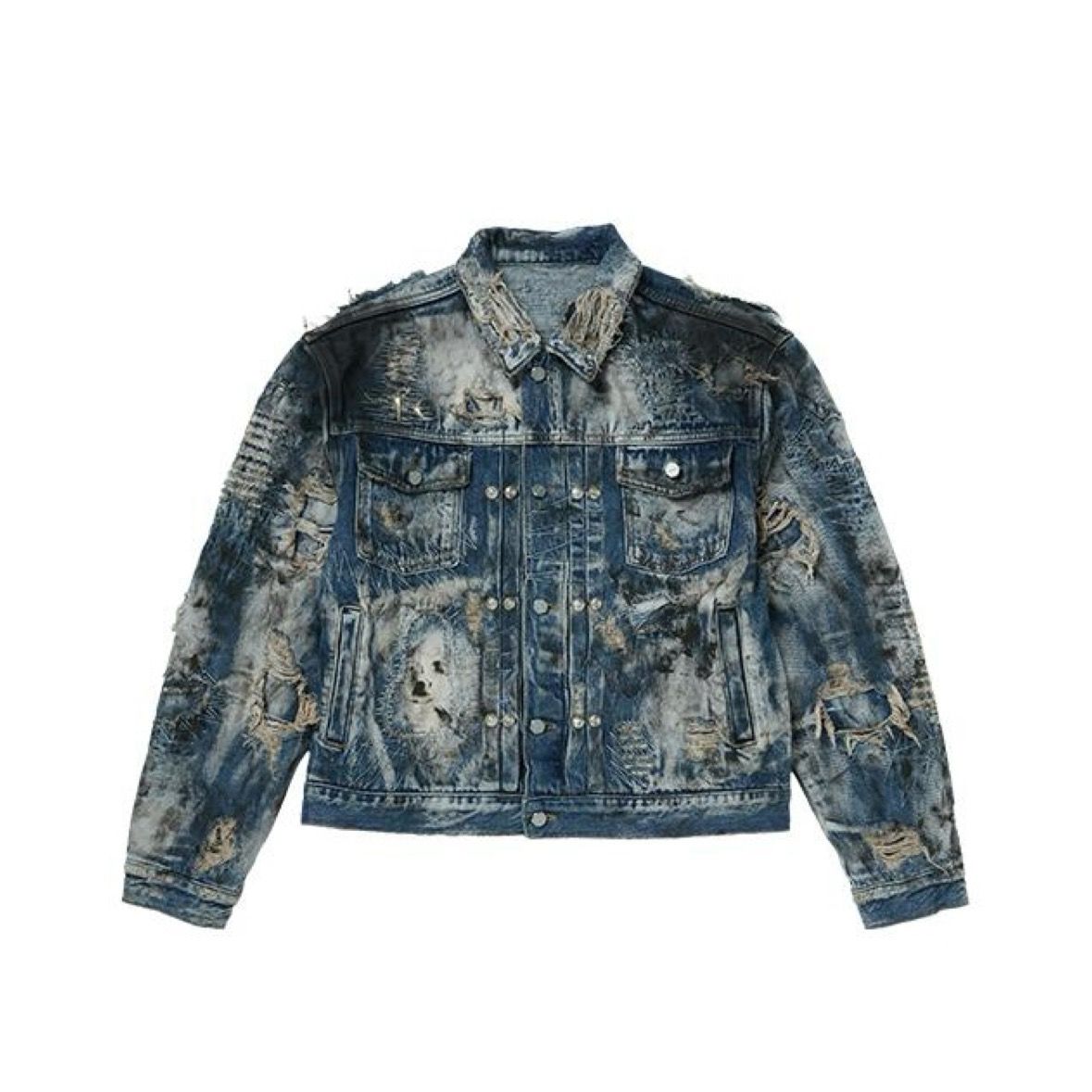 ヤマダヤ　スコットクラブ　再構築　ドッキングデニムジャケット　ダメージ加工　M ヤマダヤ スコットクラブ 再構築 ドッキングデニムジャケット ダメージ