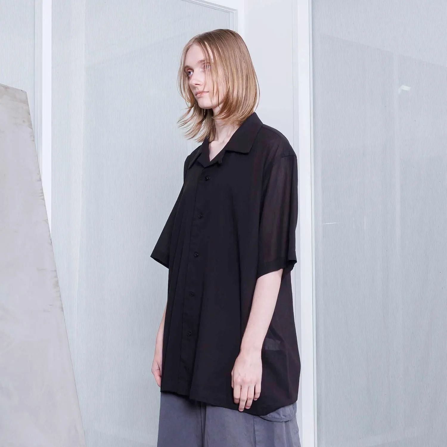 【残り一点】シアーコットンオープンカラーS/Sシャツ