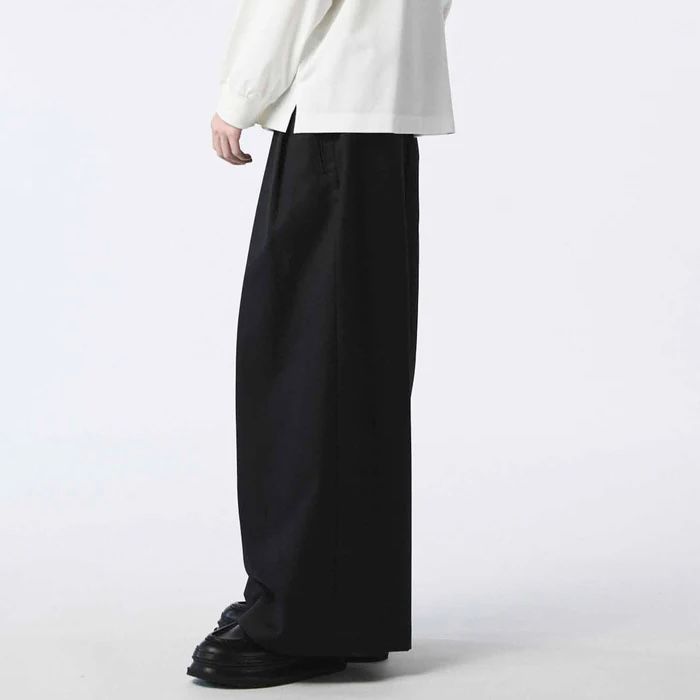 【残り一点】72/2 4Colors Chambray Wool Baggy Wide Pants