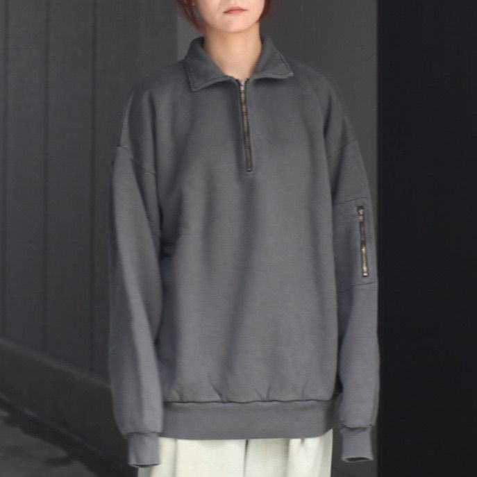 【残り一点】Pigment Dyed Zip Sweatshirt
