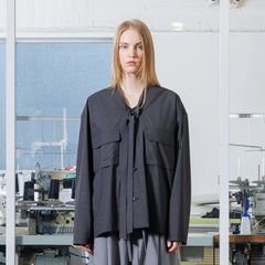 【残り一点】オーバーサイズリボンタイワークシャツ