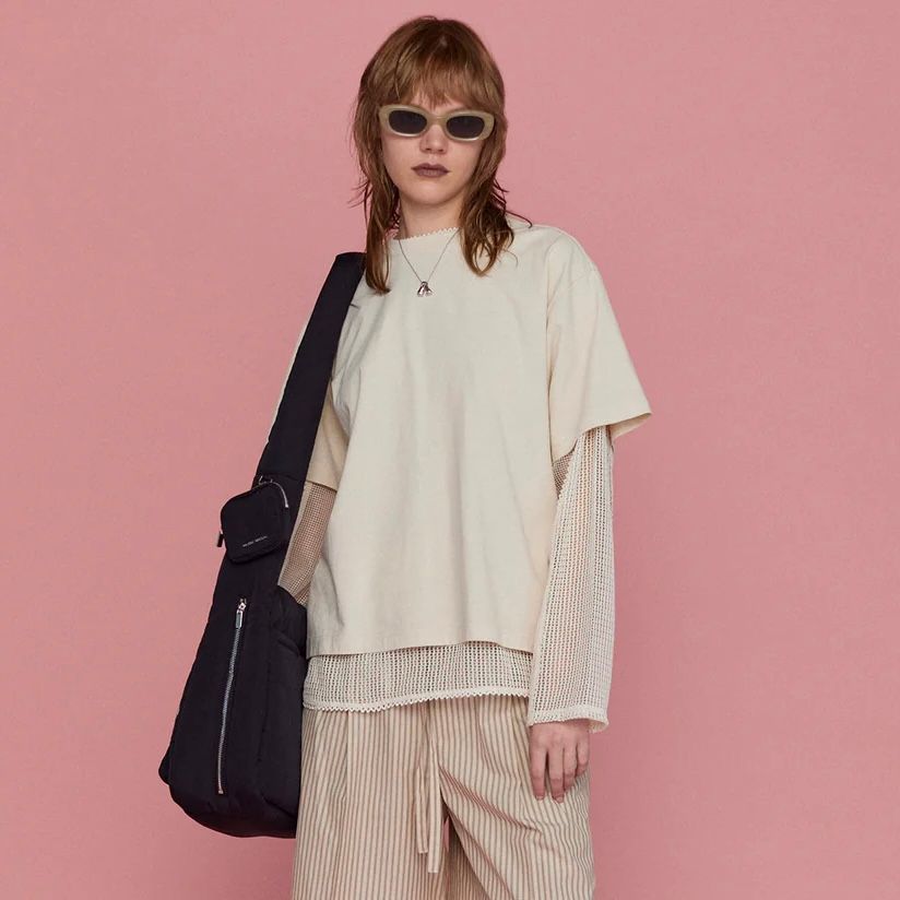 【残り一点】Multiway Mesh Fabric Layered Tee