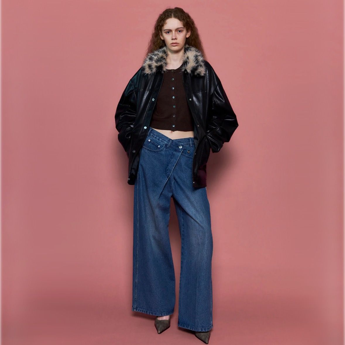 【残り一点】2way Asymmetry Tuck Denim