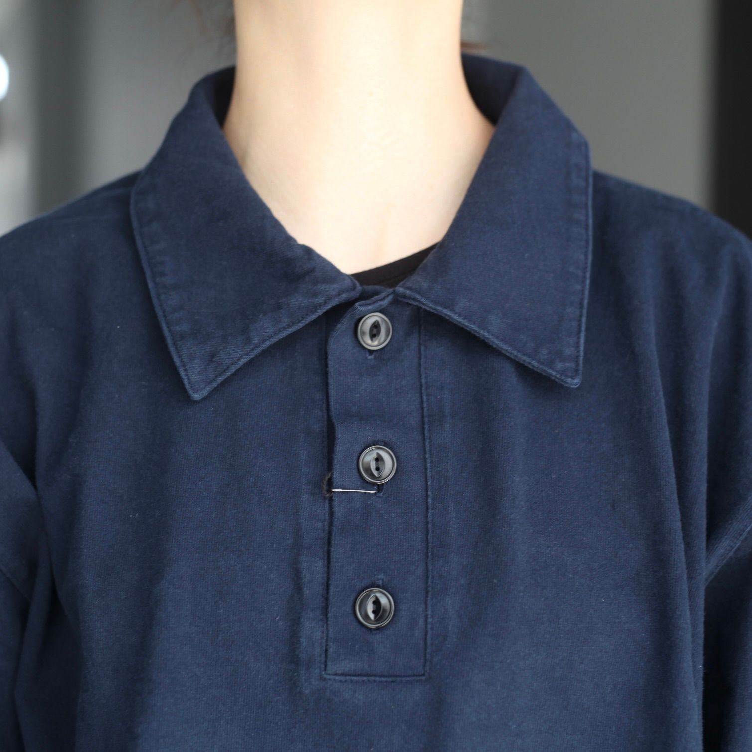 【残り一点】ヘビーコットンガーメントダイL/Sポロシャツ