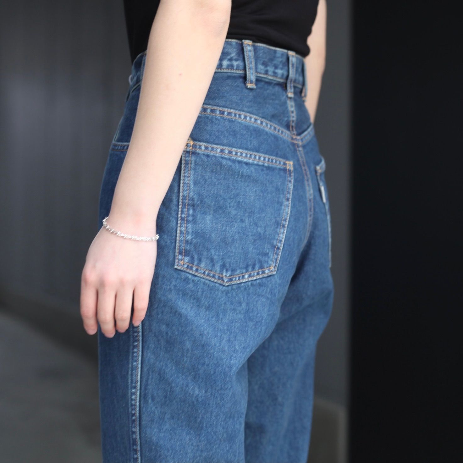 EVCON   残りわずか5pocket Tuck Wide Denim PantsBLACK