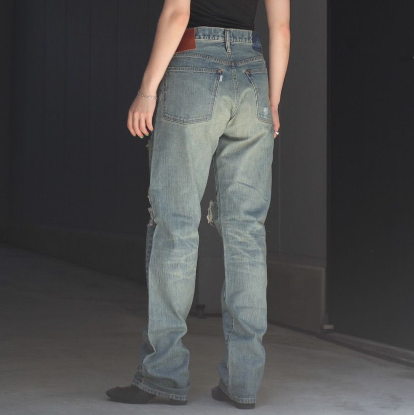 【残りわずか】Damaged Modern Denim Pants Straight Cut