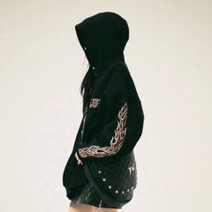 【残り一点】Leather Flame Hoodie