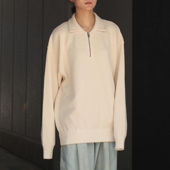 【残り一点】Moss Stitch Half Zip Polo
