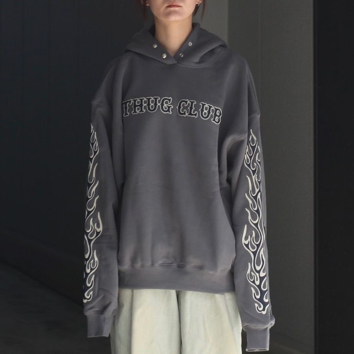 【残り一点】Leather Flame Hoodie