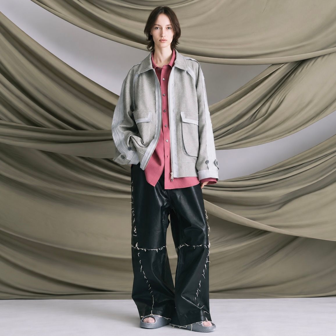 【残り一点】Artificial Leather Wide Leg Pants