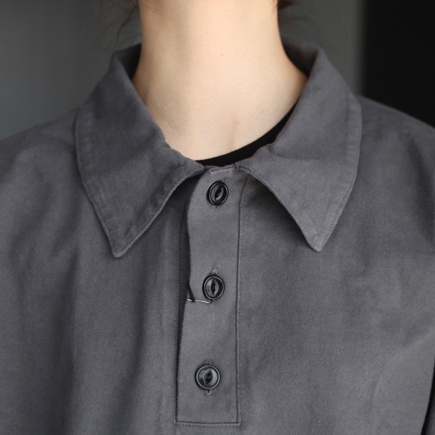 【残り一点】ヘビーコットンガーメントダイL/Sポロシャツ