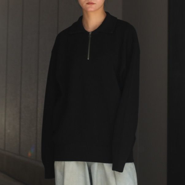 【残りわずか】Moss Stitch Half Zip Polo