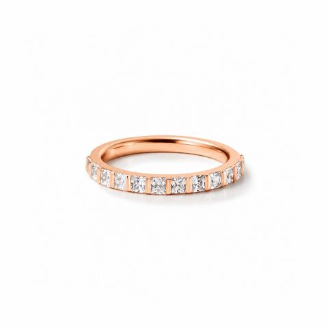 【お取り寄せ注文可能】Square Half Dia Ring(K18 PINK GOLD)