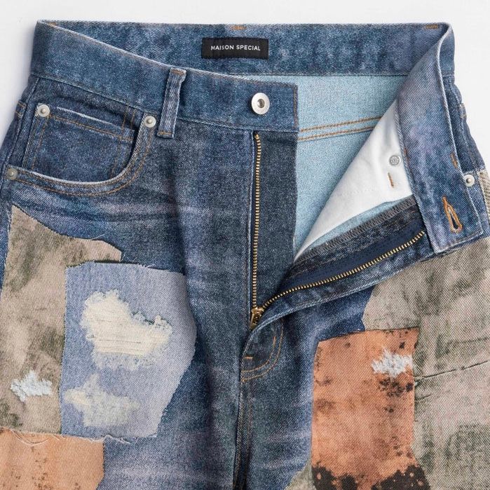 【残り一点】Patchwork Print Denim