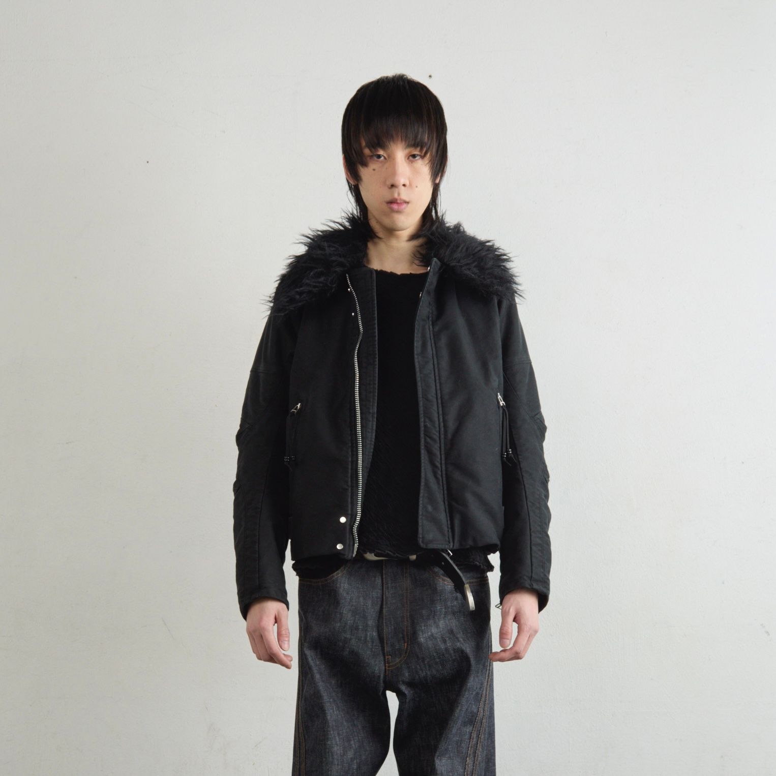 NVRFRGT - 【残り一点】Padded Shearing Collar Biker Jacket