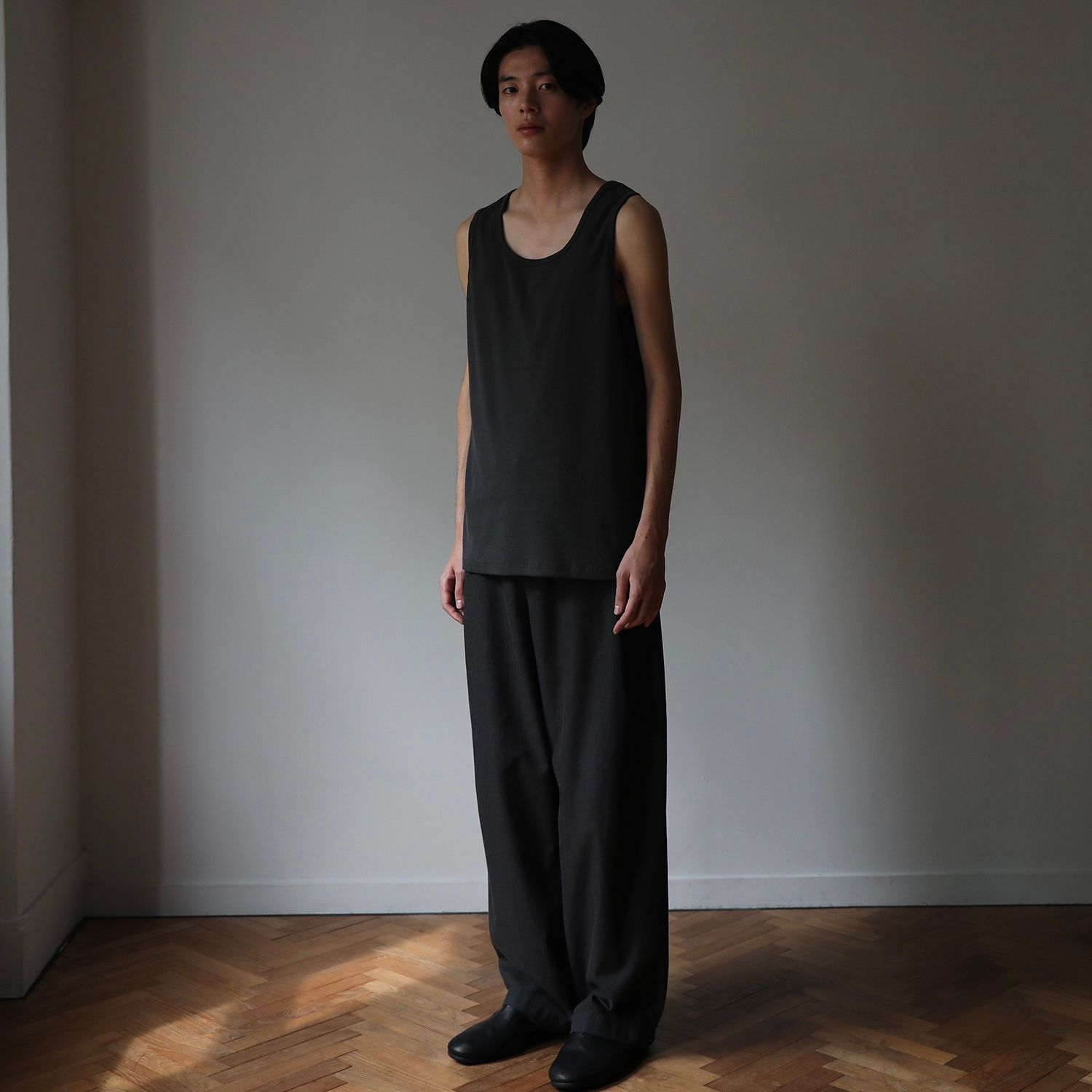 【残り一点】Dyed Ribbed Scoop Neck Tank