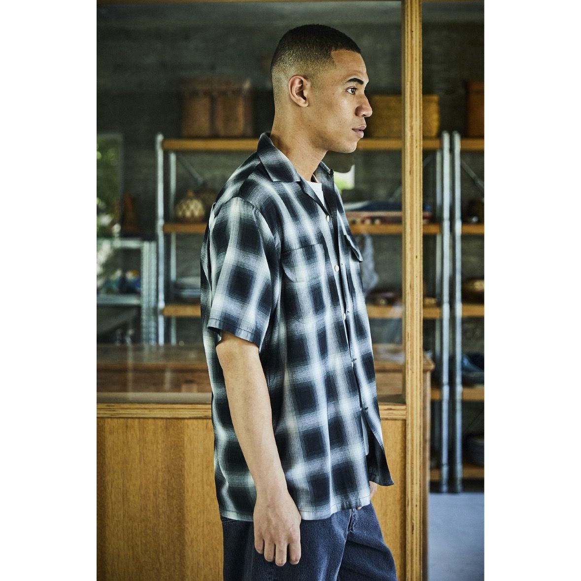 【残り一点】Ombre Check Short Sleeve Shirt