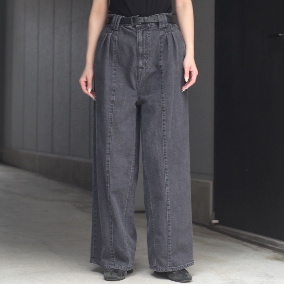 【残り一点】Vintage Washed 3tuck Wide Denim Trousers