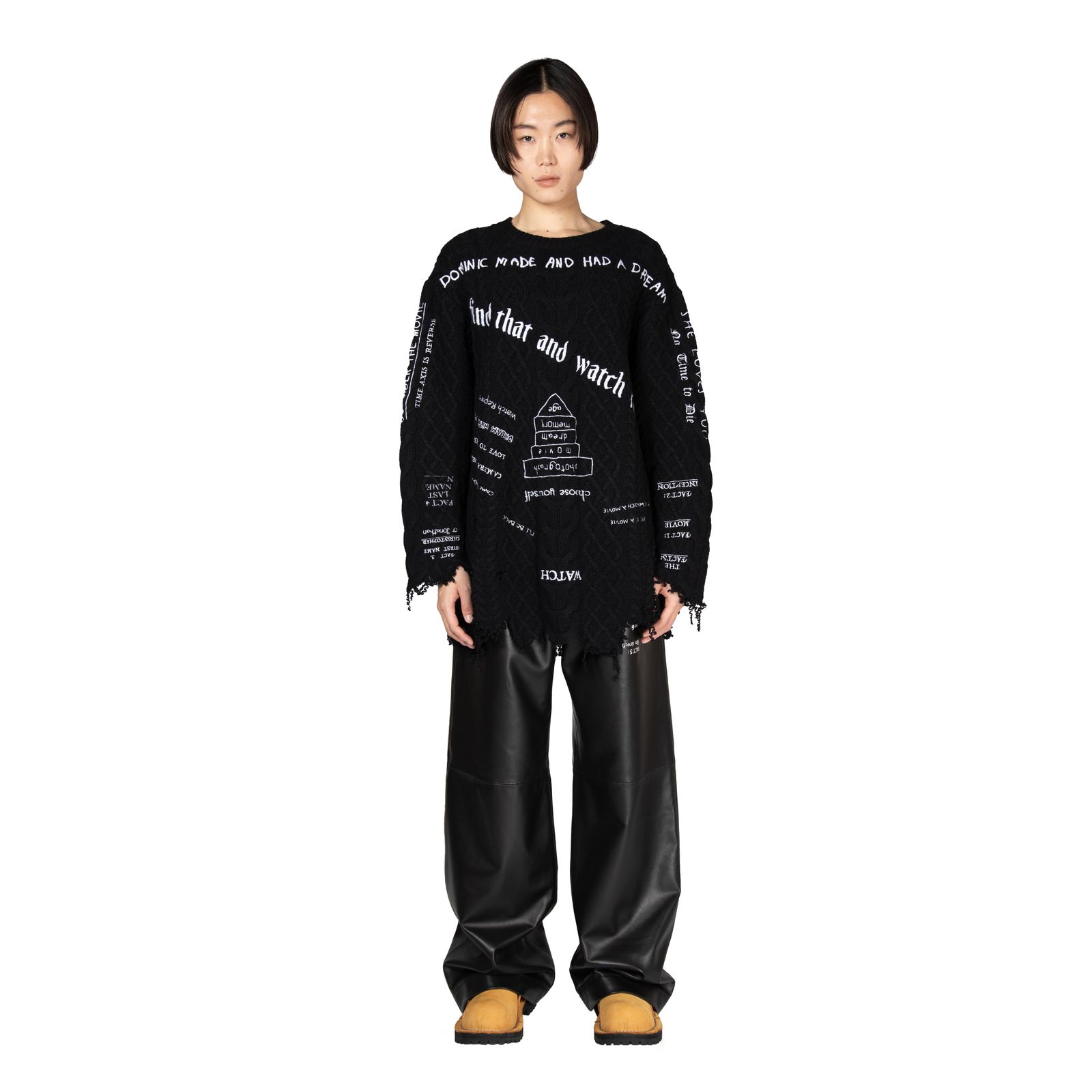 【残り一点】"TATTOO" Embroidery Cable Knit