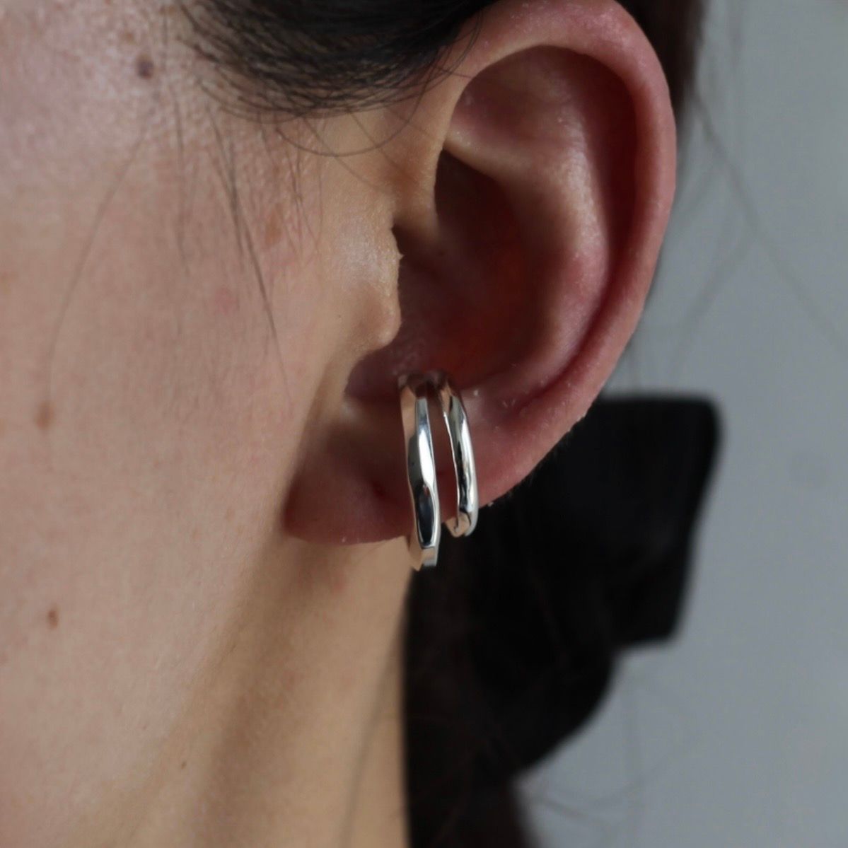 【お取り寄せ注文可能】Layered Hoop Ear Cuff(SILVER)
