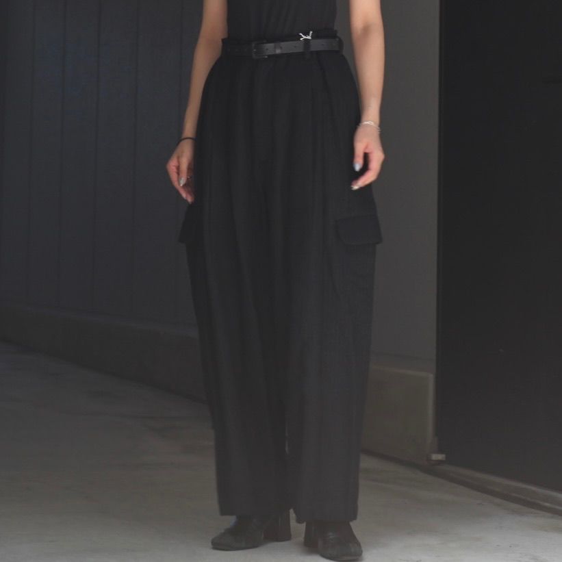 ウールパンツ　My beautiful landlet サイズ1 ブラック my beautiful landlet - 【残り一点】ボイルドコットンウール