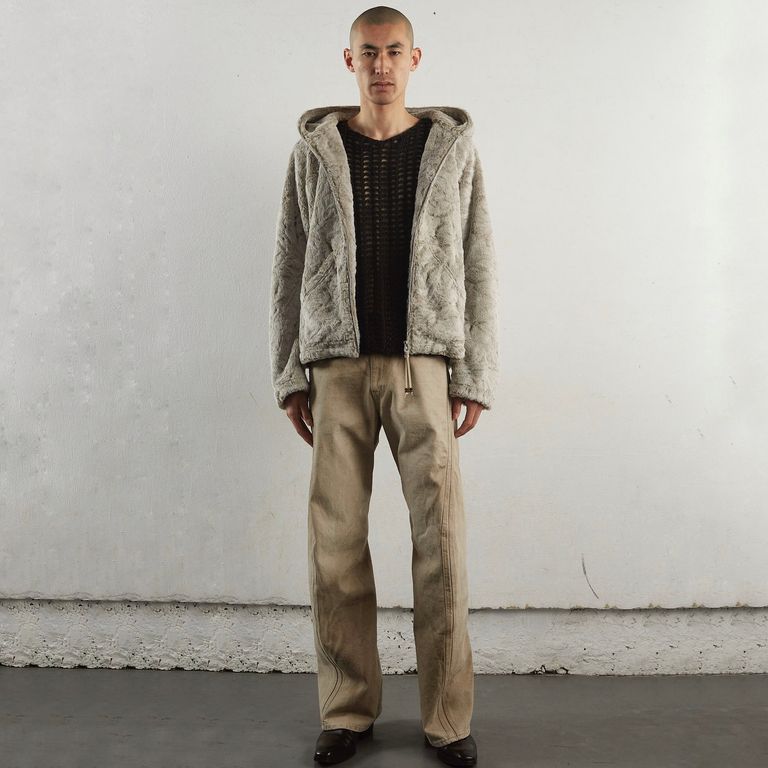 NVRFRGT - 【残りわずか】Faux Shearling Full Zip Up Hoodie 