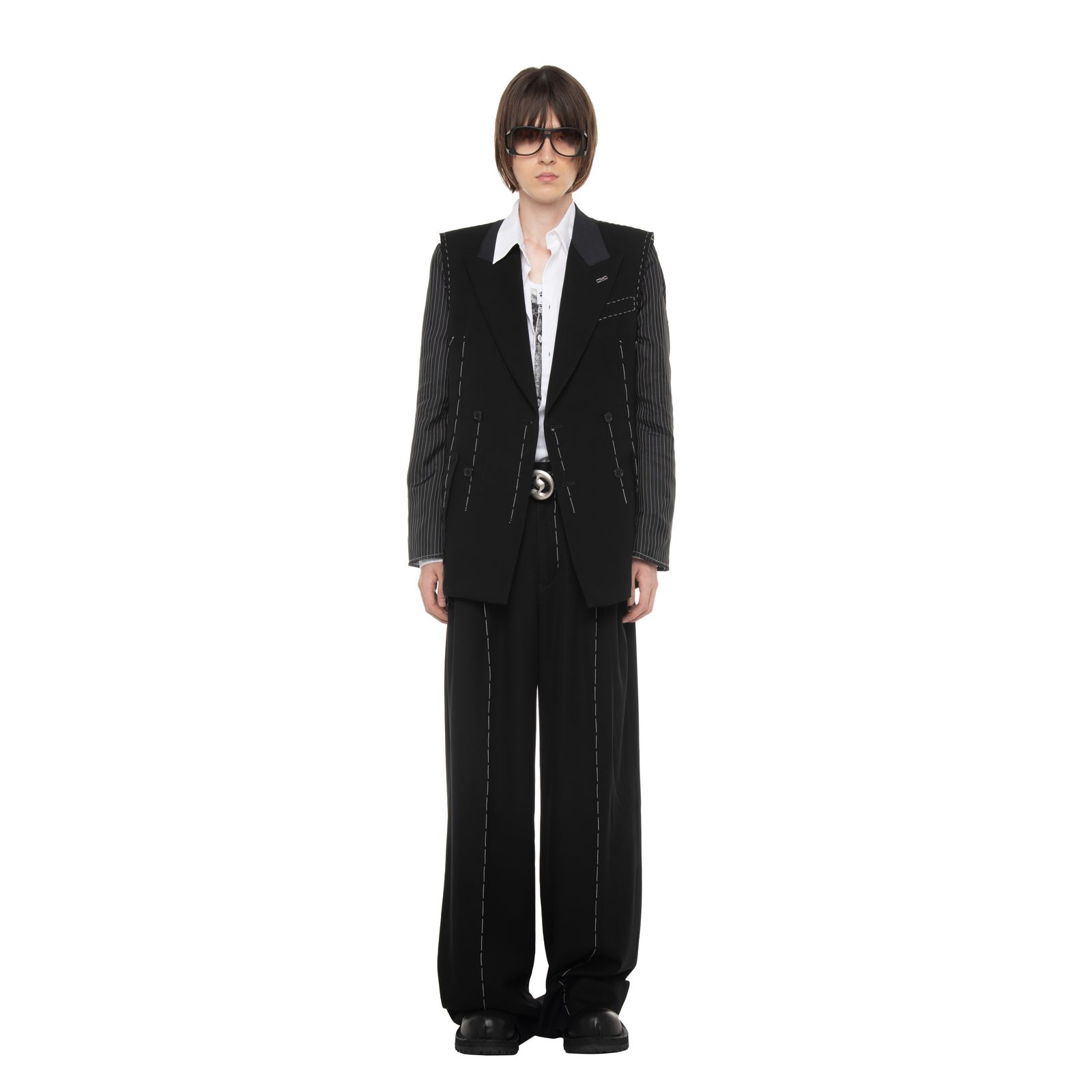 【残り一点】"Hand Stitch" Dress Wide Slacks