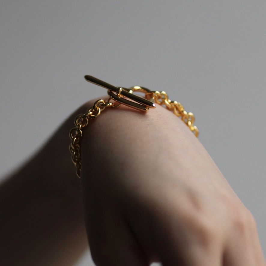 【残りわずか】Heart Bracelet_Small Link(GOLD)