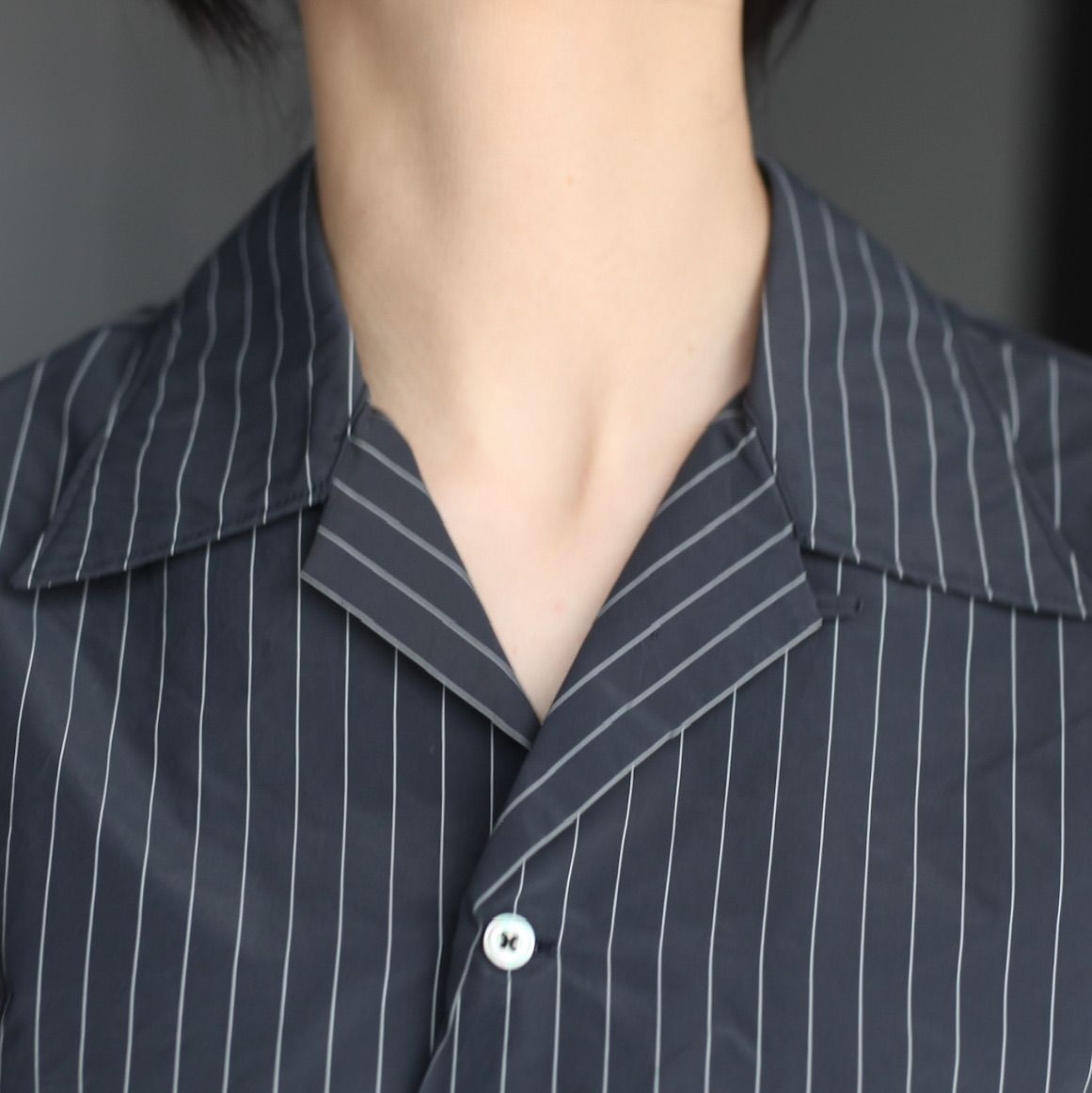 YOKE - 【残り一点】Nylon Stripe Open Collar Shirt | ACRMTSM ONLINE ...