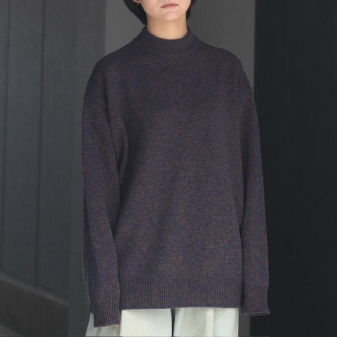 ATON - 【残り一点】Wool Mouline Mockneck Sweater | ACRMTSM ONLINE