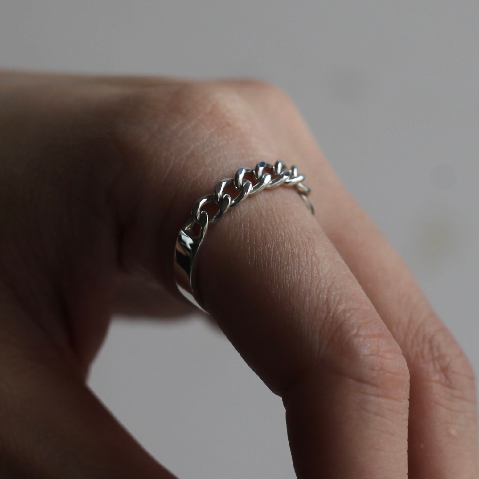 【残り一点】Curb Chain Narrow ID Ring(4.1mm)