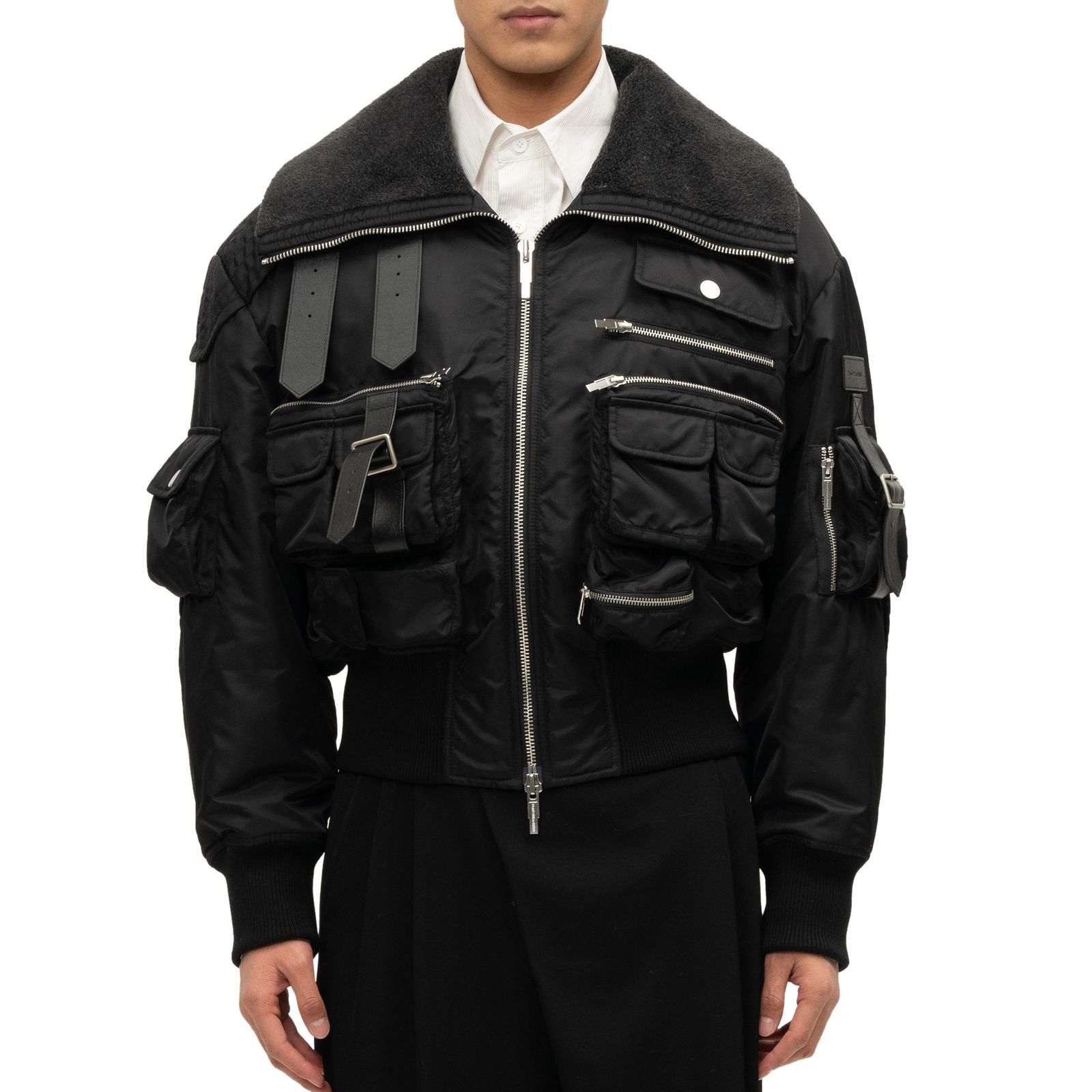 【残り一点】Multipocket Cargo Jacket with Leather Trim