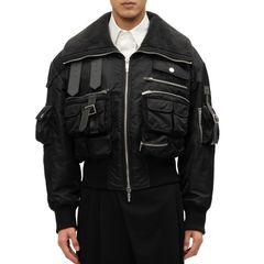 【残り一点】Multipocket Cargo Jacket with Leather Trim