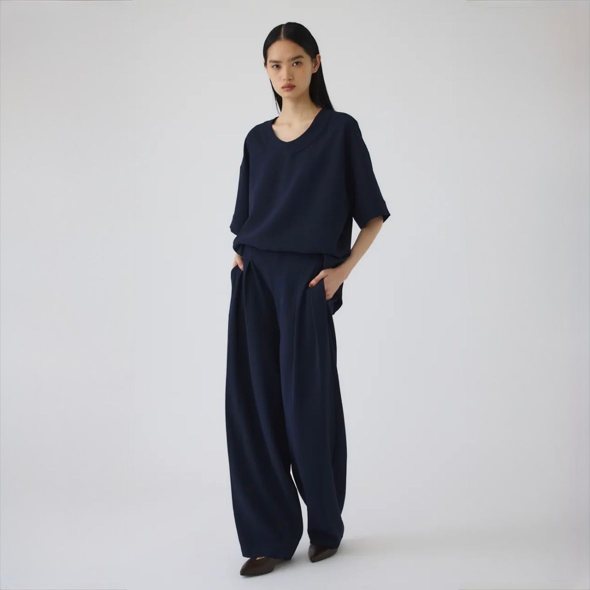 【残り一点】Georgette U-Neck Tops