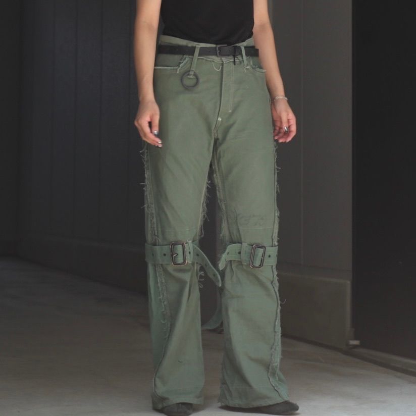 【残り一点】Slash Seam Twist Bondage Jeans(VINTAGE US ARMY LAUNDRY BAG)