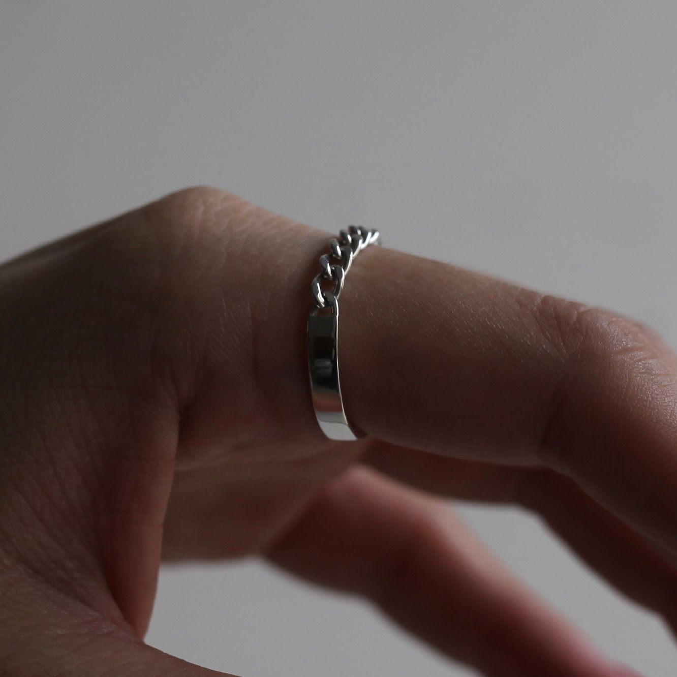 【残り一点】Curb Chain Narrow ID Ring(3.1mm)