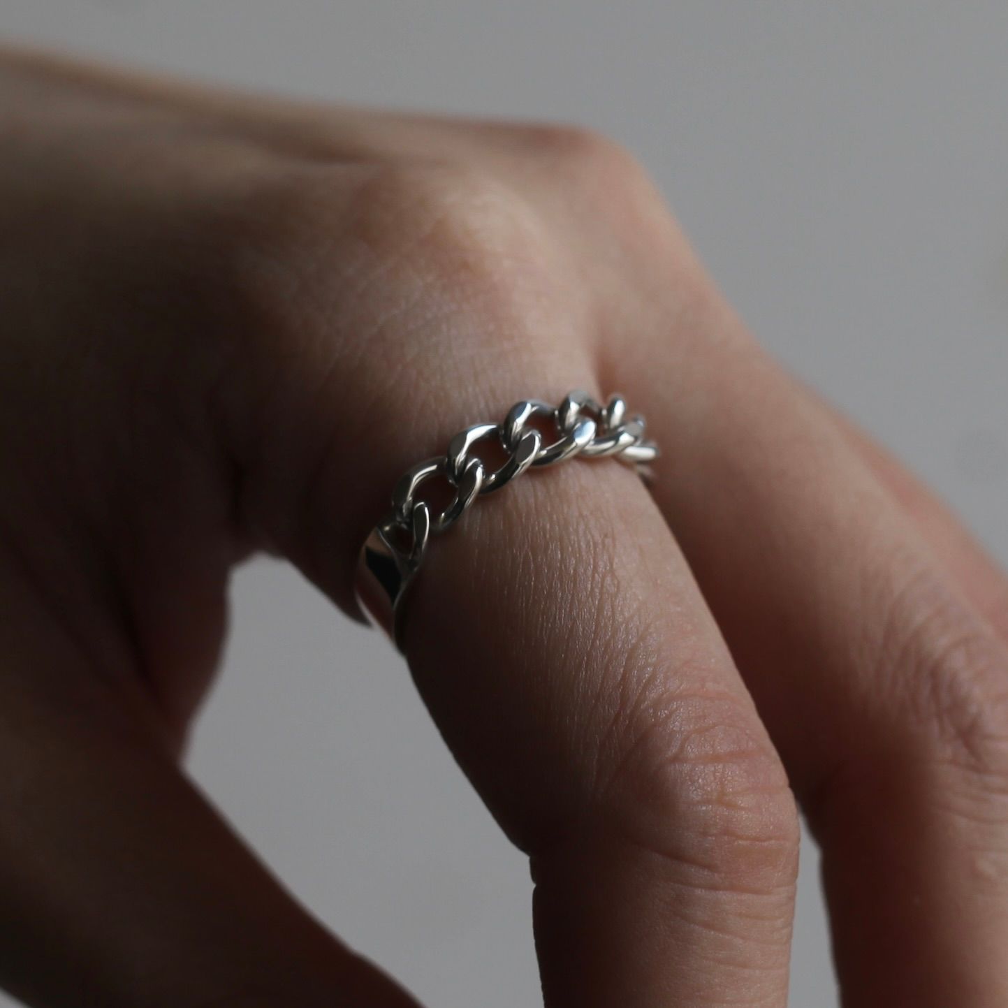 【残り一点】Curb Chain Narrow ID Ring(5mm)