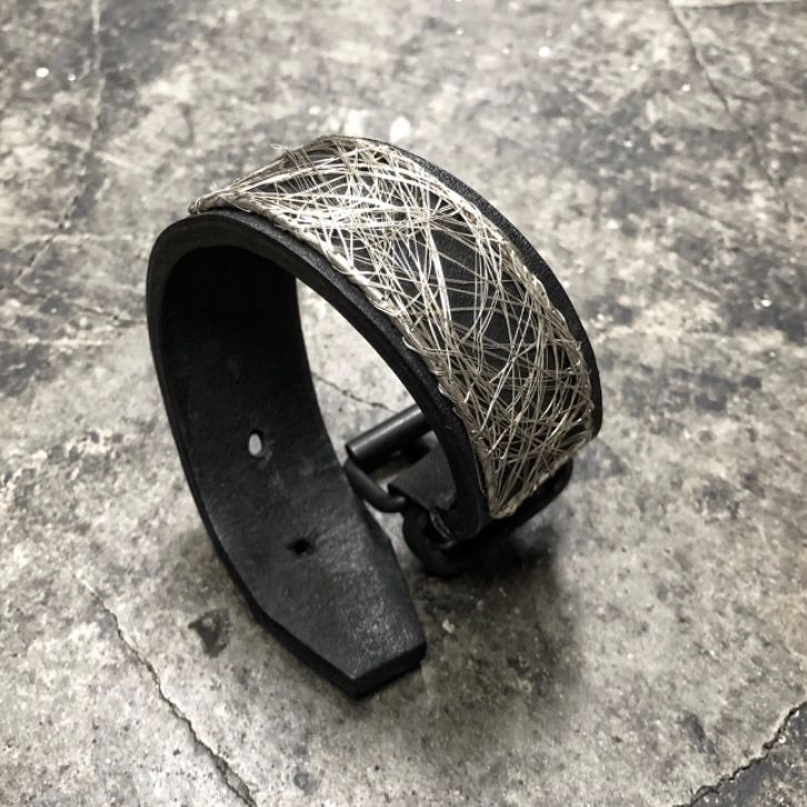 【お取り寄せ注文可能】Silver Mesh Wide Bangle