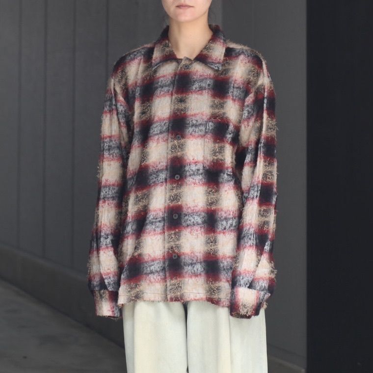【残り一点】Shaggy Ombre Open Collar Shirt(DRUNK)