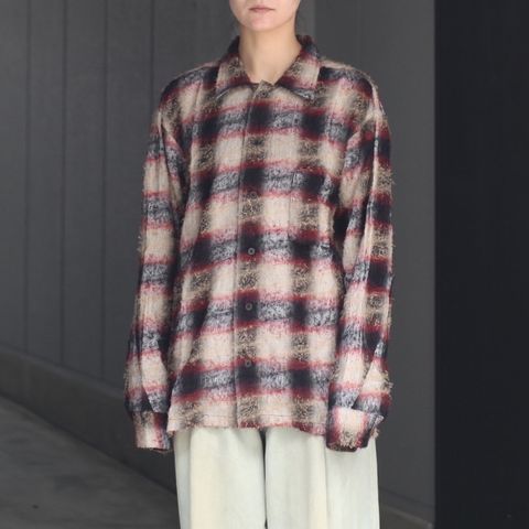 【残り一点】Shaggy Ombre Open Collar Shirt(DRUNK)