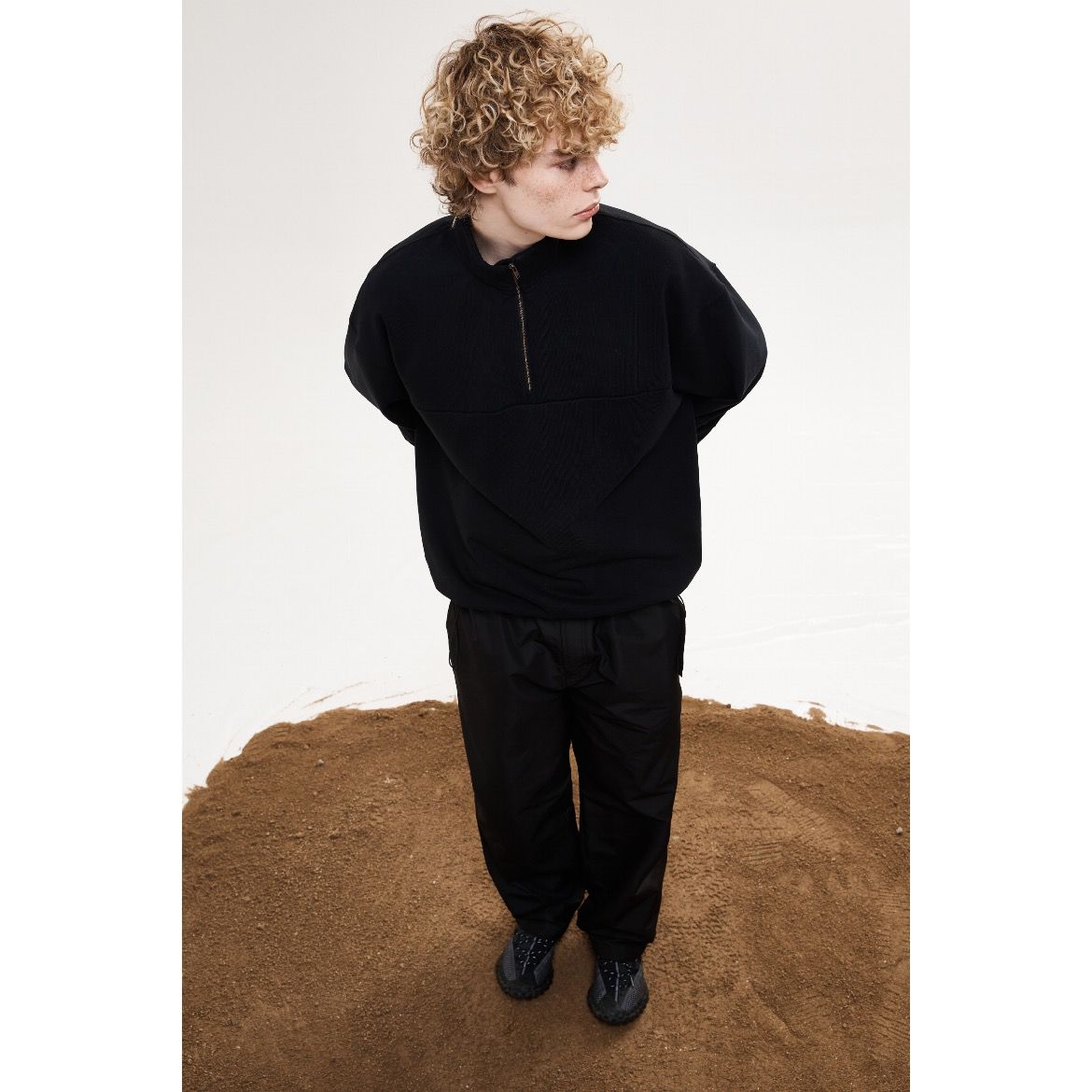 【残り一点】Bio Washed Easy Half Zip Sweat Shirts