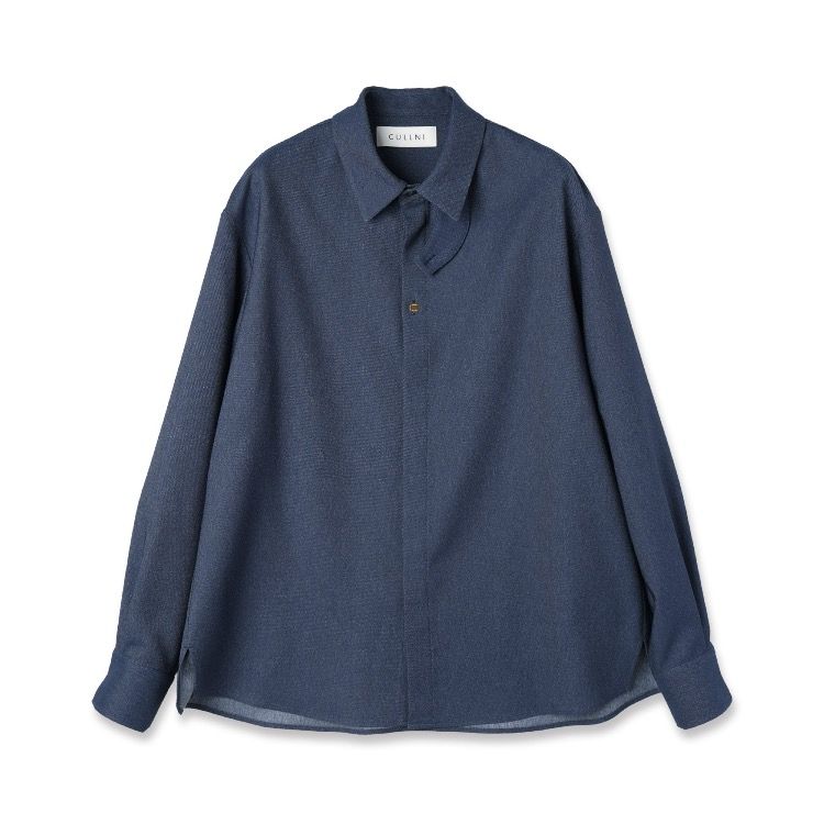 CULLNI - 【残り一点】Faux Denim Front Fly Chin Tab Shirt