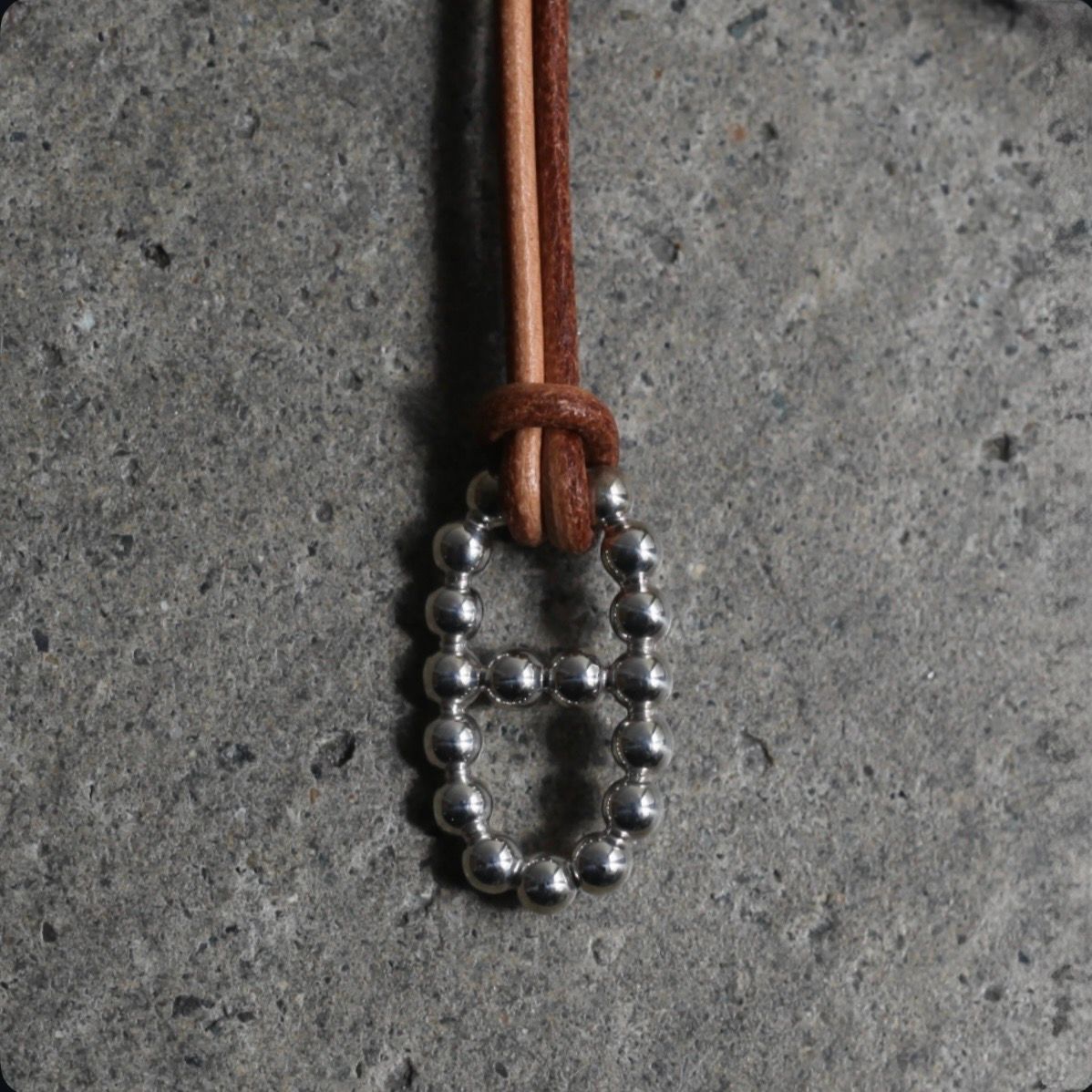 【残り一点】Ball Anchor Leather Necklace(BROWN LEATHER×SILVER)