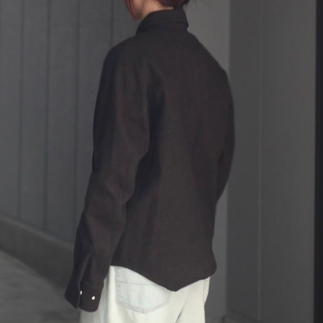 【残り一点】Wool Fly Front Long Sleeve Shirt