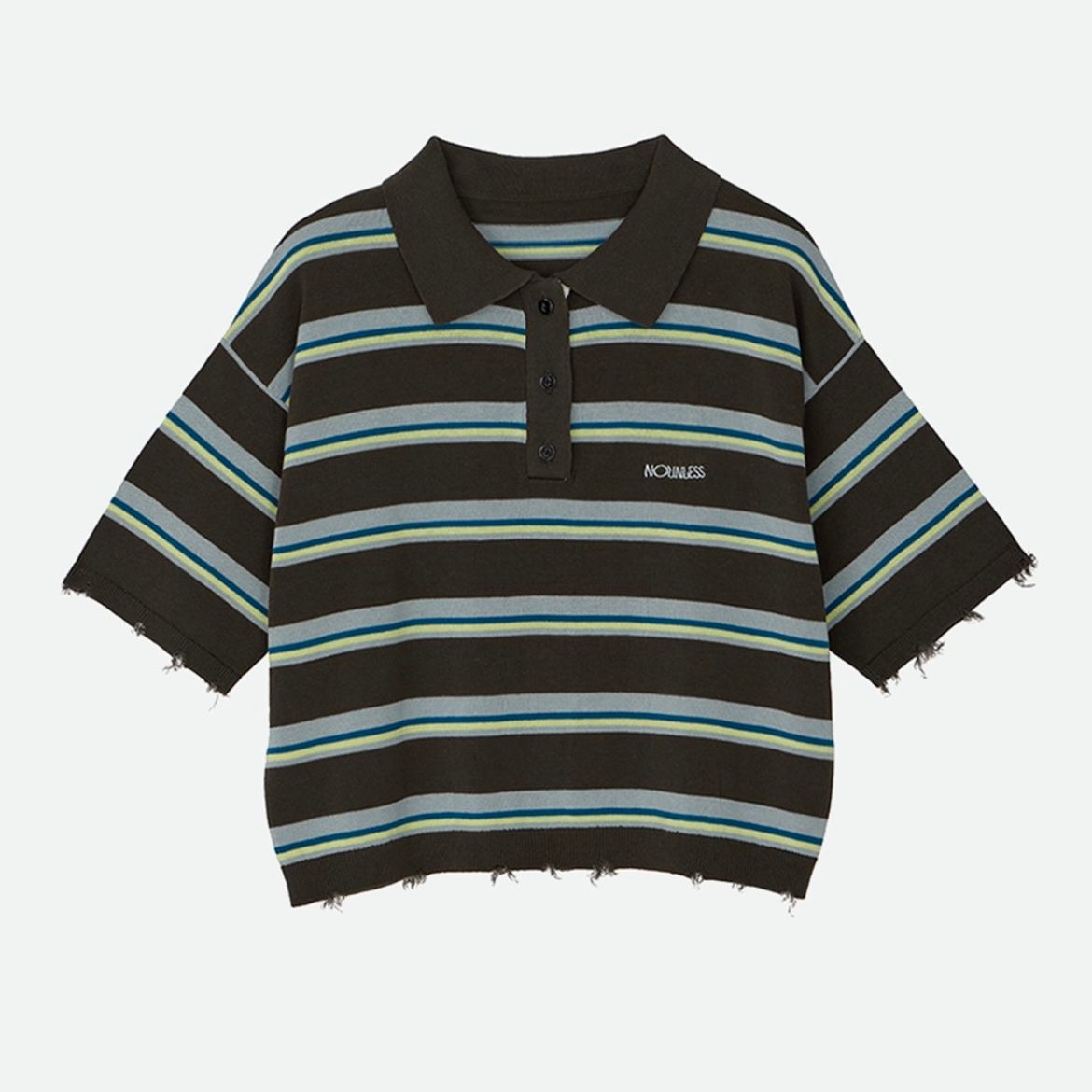【残り一点】NL Border Grunge Mini Polo Knit
