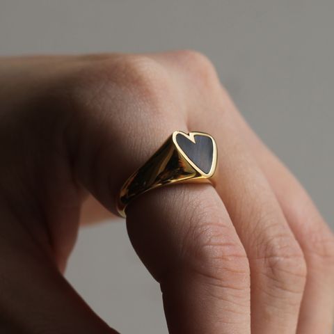 【残り一点】Rough Heart Pietersite Stone Ring(BLACK×GOLD)