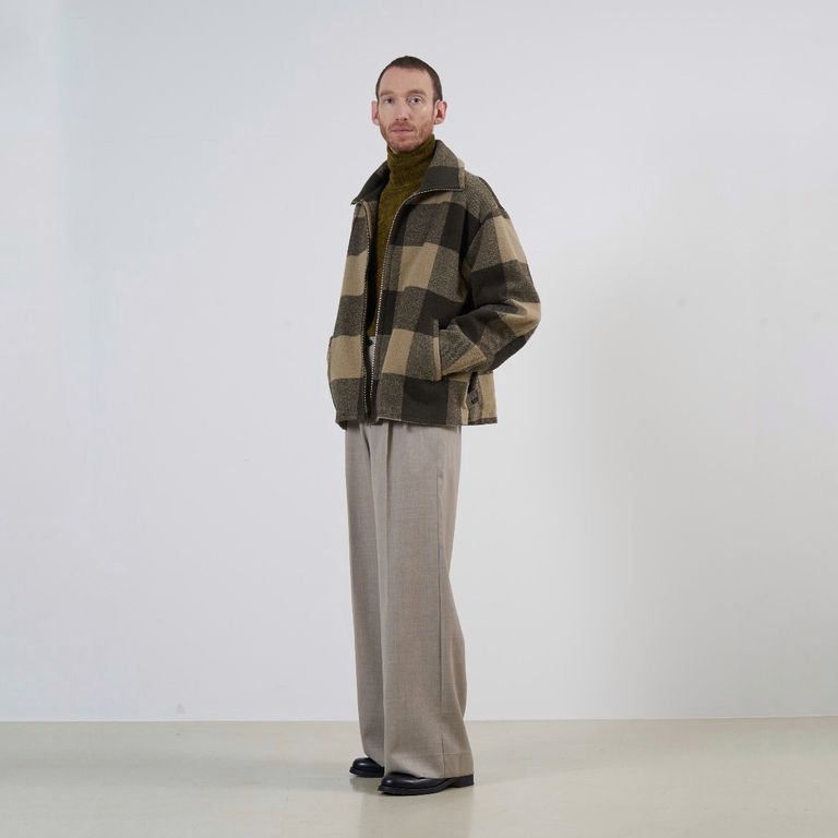 YOKE - 【残り一点】Buffalo Plaid Stand Collar Zip Blouson 