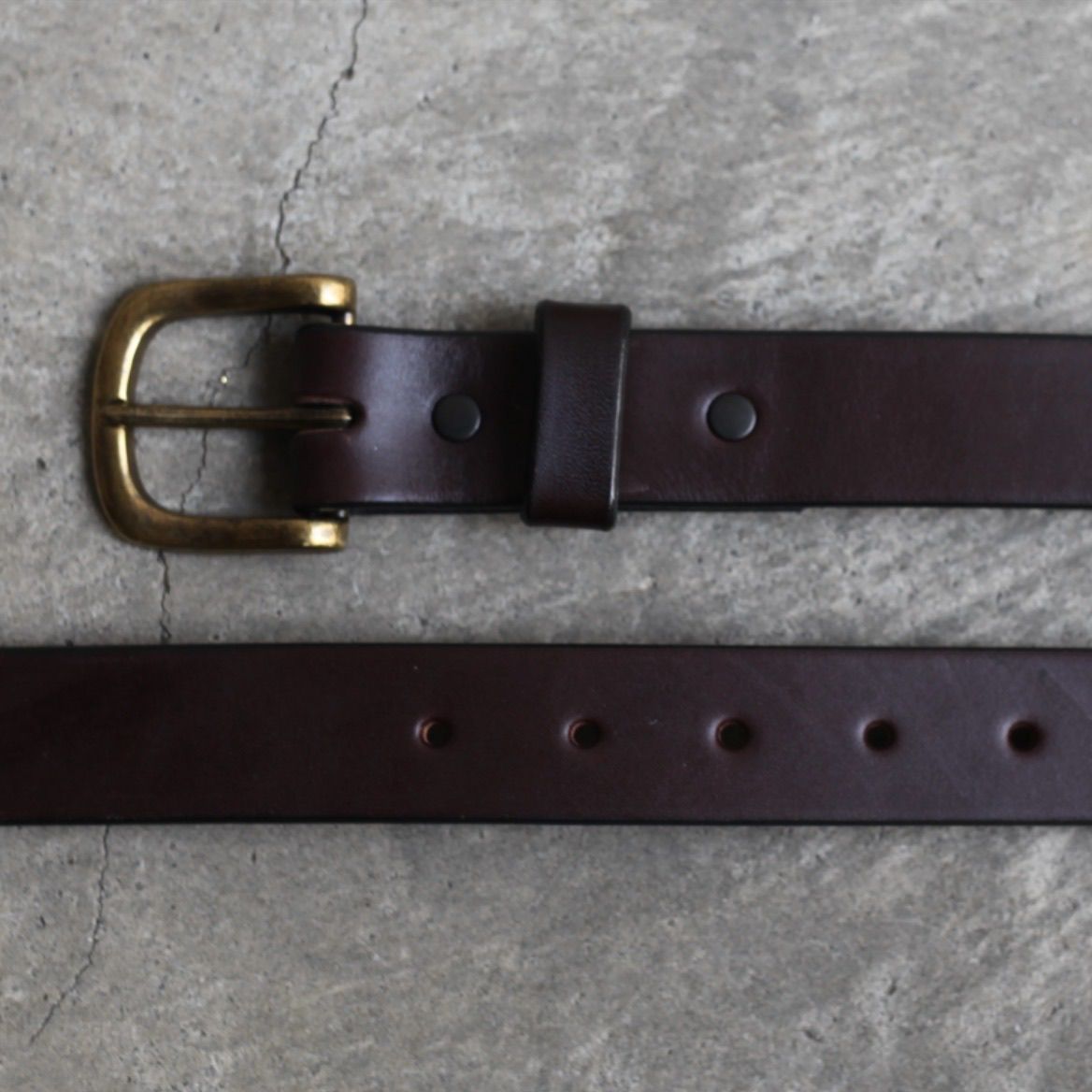 【残り一点】1-1/4 Strap Belt(HAVANA×BRASS) - 28